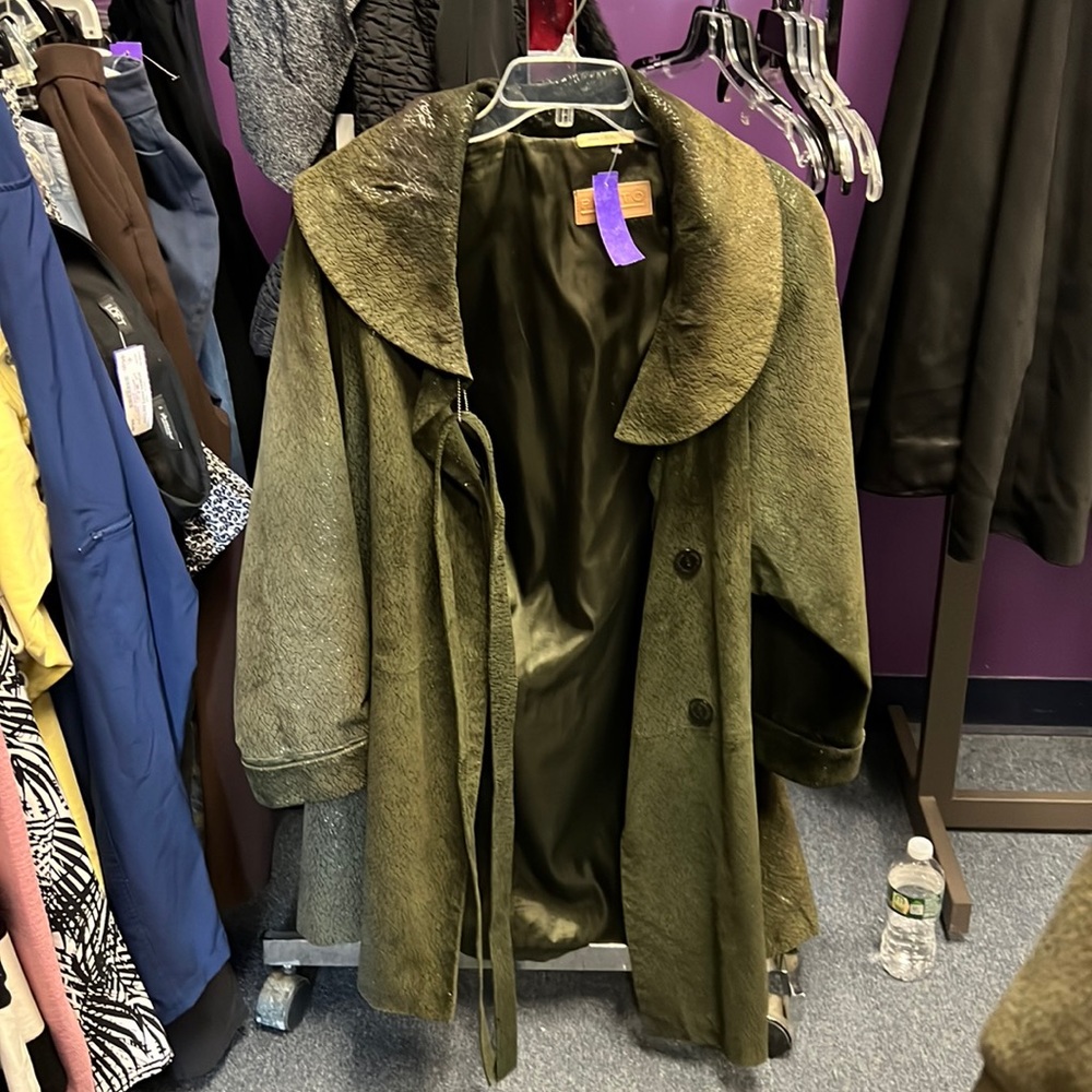 💜Punto Green Leather Jacket M